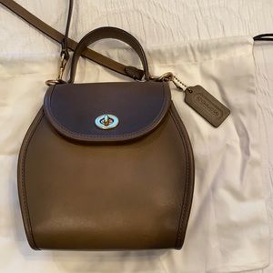 Brown leather crossbody purse
